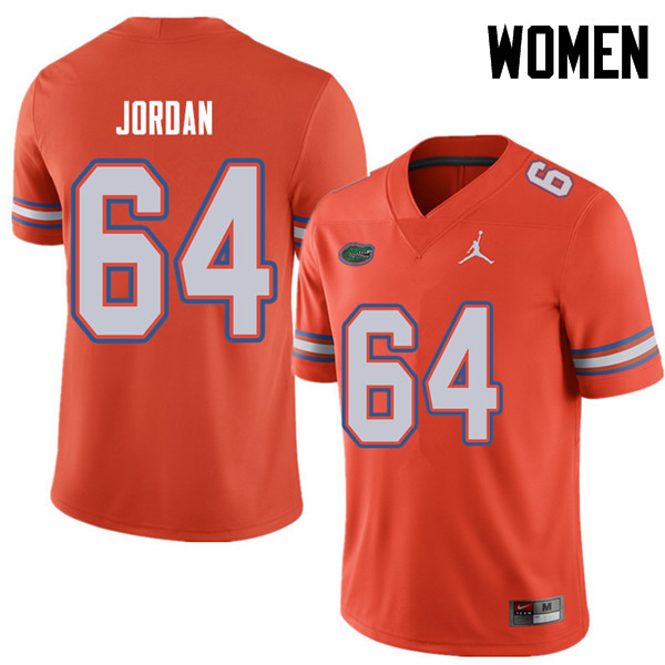 Jordan Brand Women #64 Tyler Jordan Florida Gators College Football Jerseys Sale-Orange
